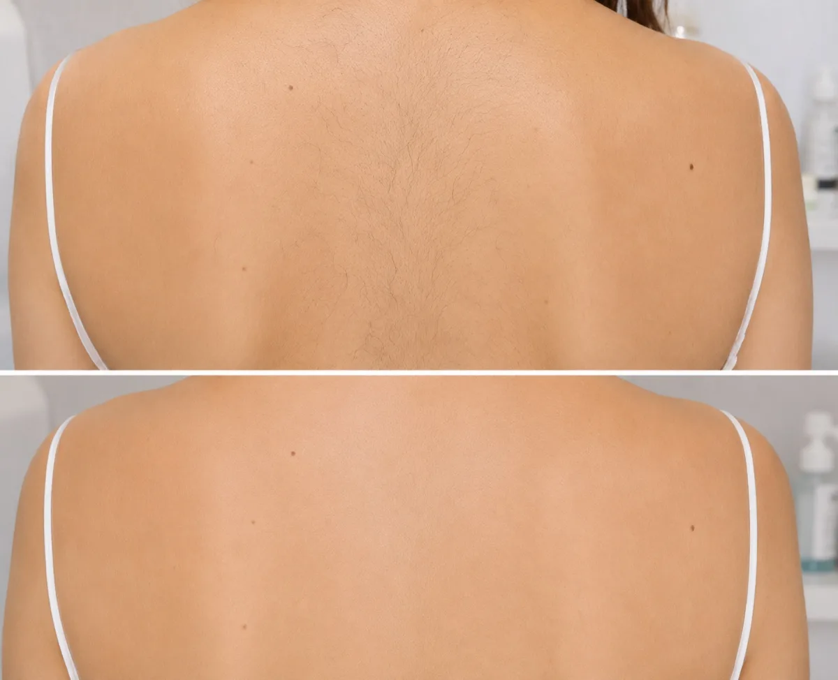 Back waxing before and after results in Irvine California