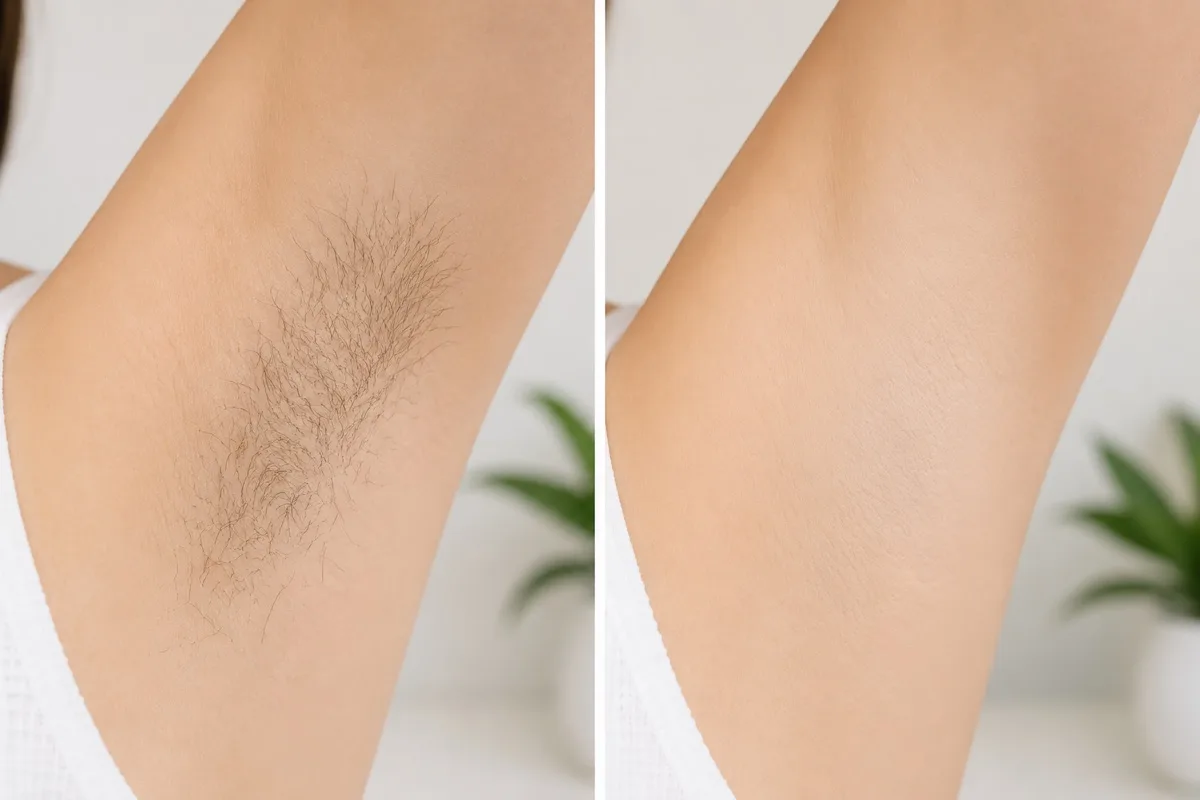 Underarm waxing before and after results in Irvine California
