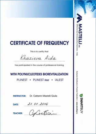 Mastelli Professional Training Diploma - Aida Khazieva Aida Khazieva Mastelli professional training diploma esthetician Irvine California